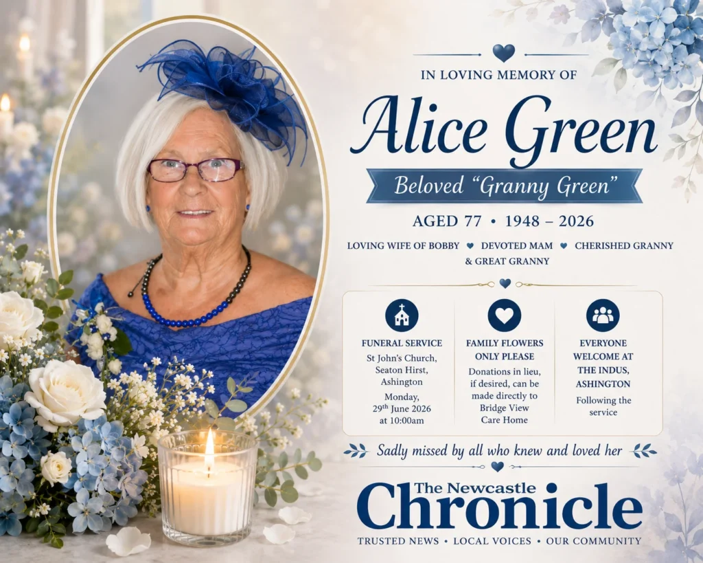 Alice Green Obituary: Ashington Family Pays Tribute to Beloved ‘Granny Green’ latest Alice Green obituary of Ashington
