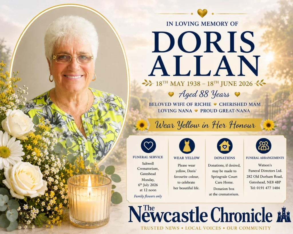 Doris Allan obituary Leam Lane, Newcastle