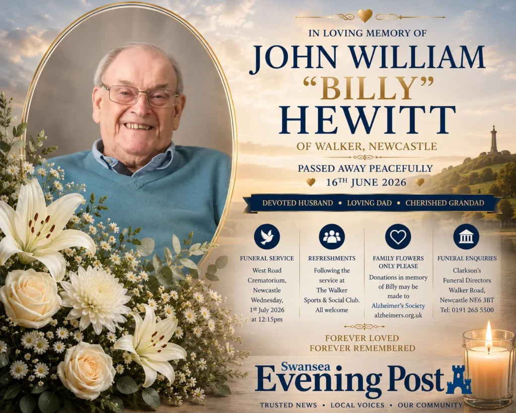 Latest Billy Hewitt obituary of Walker Newcastle