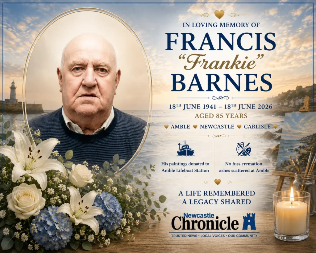 Latest Frankie Barnes obituary of Amble Newcastle
